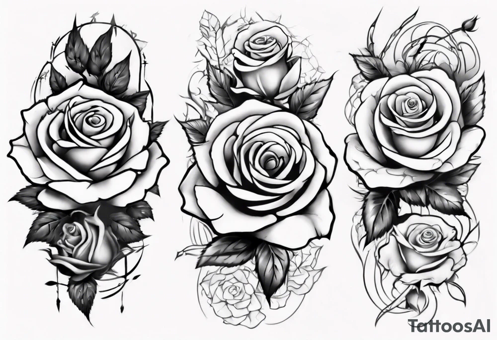 Half-sleeve arm tattoo. roses tattoo idea