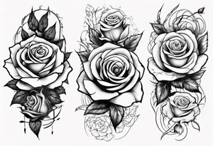 Half-sleeve arm tattoo. roses tattoo idea