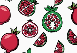 strength, small, nuanced, pomegranate, elegant, armenian, pisces, long tattoo idea
