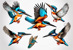 kingfisher taking flight tattoo idea