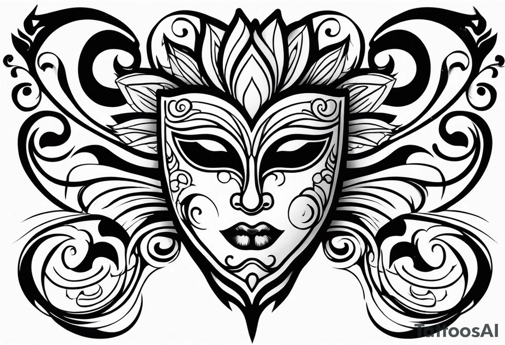 Classic Theatrical mask tattoo idea