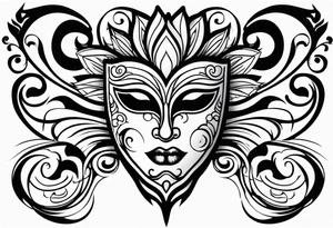 Classic Theatrical mask tattoo idea