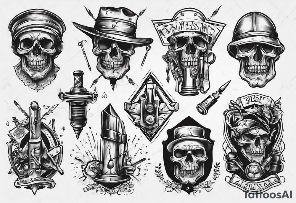 draw a linesmans butt-set tattoo idea