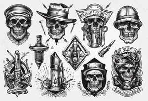 draw a linesmans butt-set tattoo idea