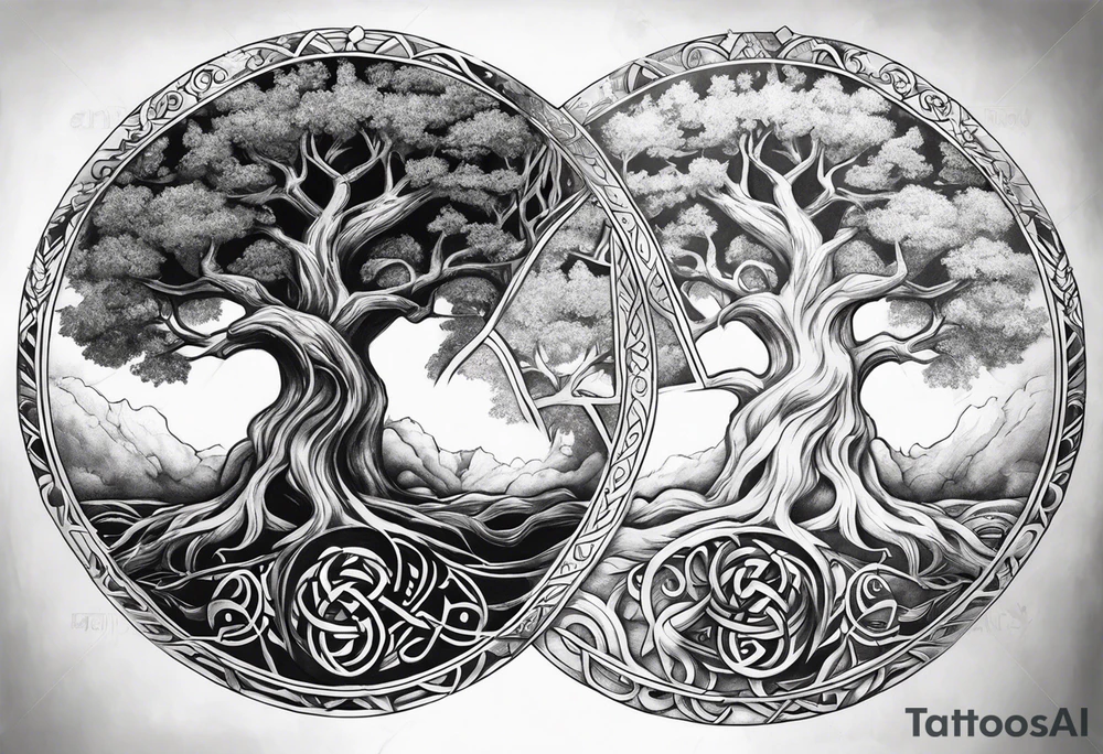 Tree of life Norse gods tattoo idea