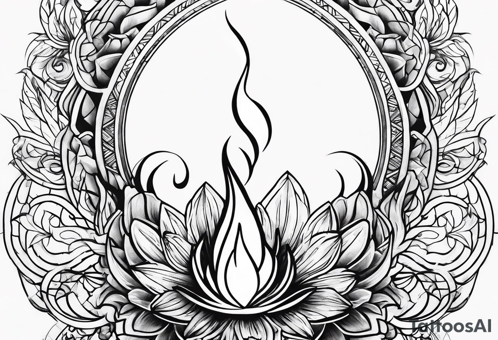 Torch and water tattoo idea