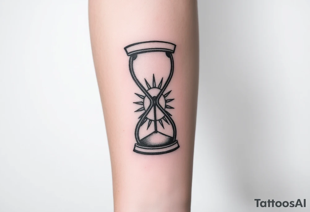 live with what you have and enjoy it to the fullest, hourglass, sun shines down tattoo idea