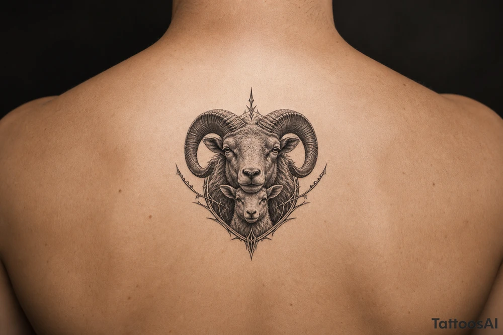 Mother ram baby ram tattoo idea
