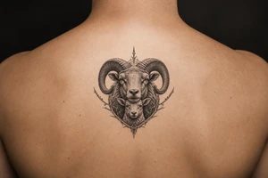 Mother ram baby ram tattoo idea