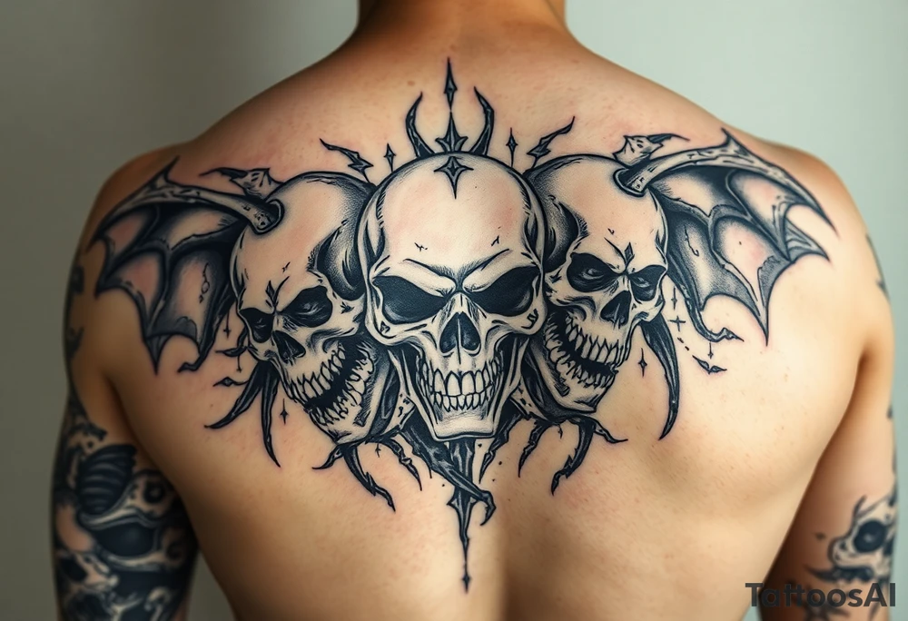 Battle of inner demons skulls demons childhood of pain suffering lifetime of  broken promises heart break for a male full arm sleve tattoo idea