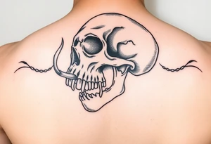 skull with cordyceps fungus smoking out of its mouth tattoo idea