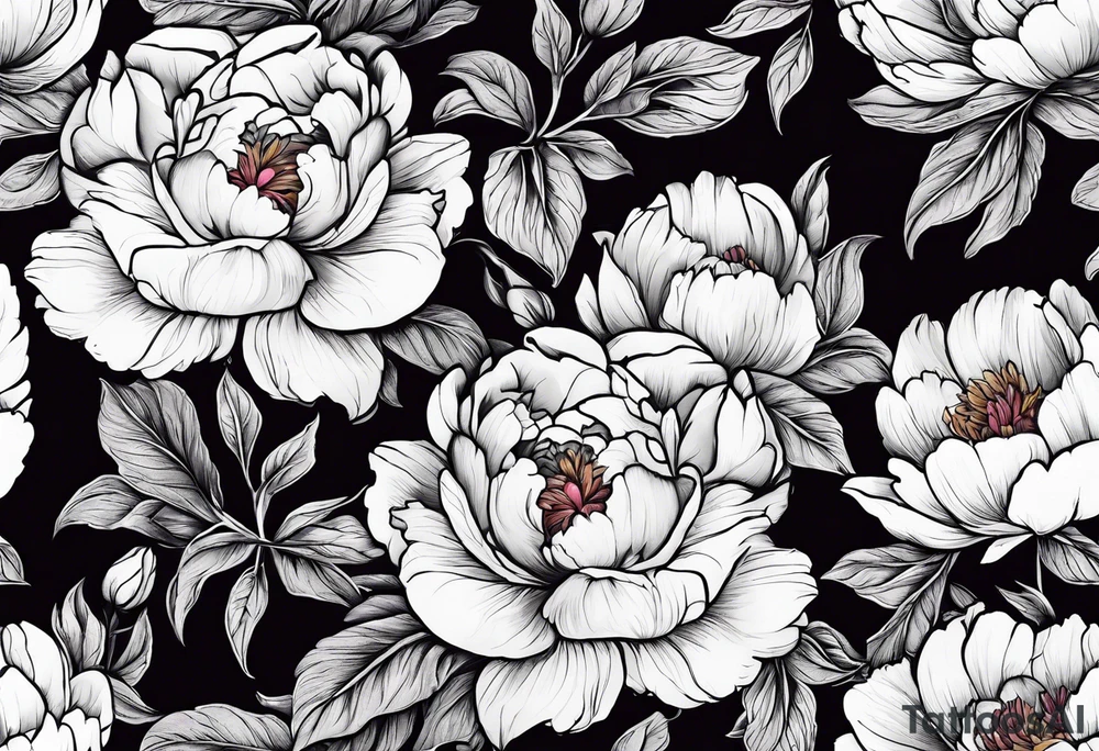 Peony flowers tattoo idea