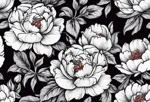 Peony flowers tattoo idea