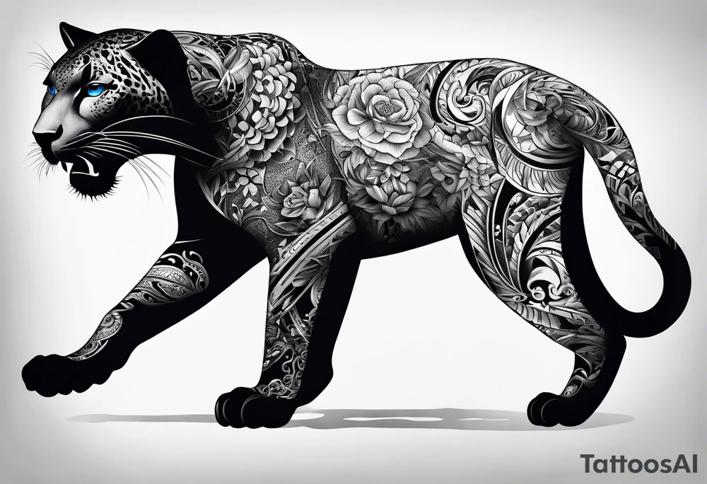 Panther knife tattoo idea