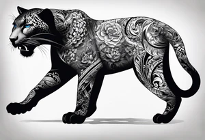 Panther knife tattoo idea