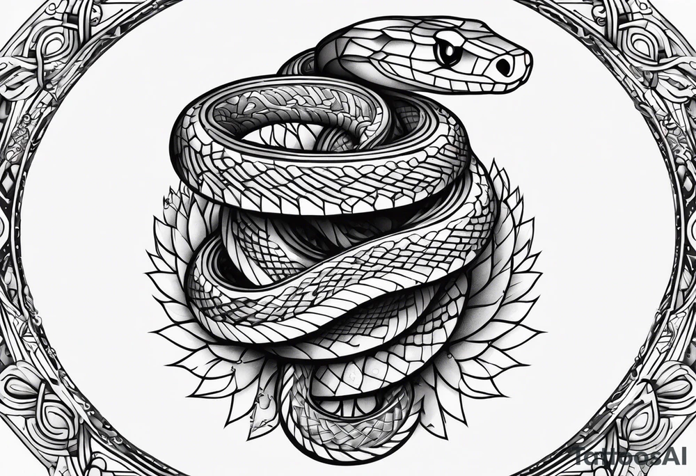 Snake wrapping around tattoo idea