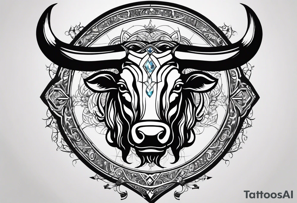 Taurus symbol, Aquarius symbol, Libra symbol, combination, family, ♉♒♎ tattoo idea