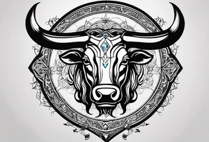 Taurus symbol, Aquarius symbol, Libra symbol, combination, family, ♉♒♎ tattoo idea