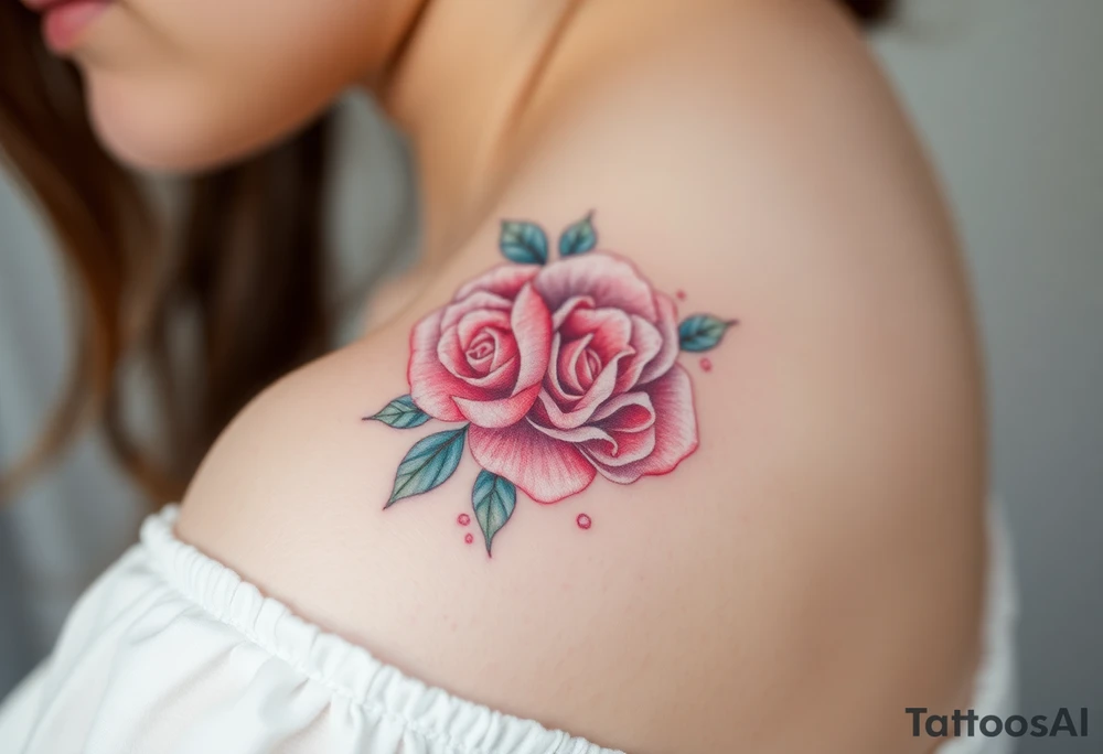 A fingerprint with soft pastel roses intertwined, creating a delicate floral effect tattoo idea