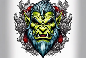 orc coming out of a book tattoo idea