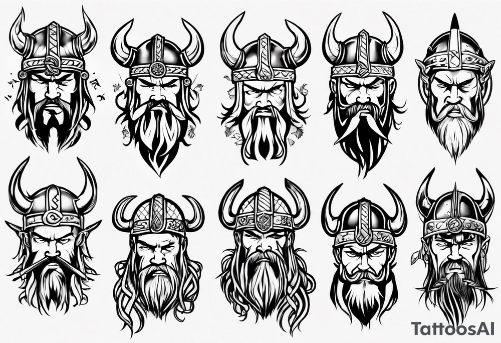 viking headshot tattoo idea