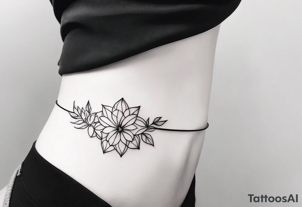 realistic feminine ankle bracelet tattoo tattoo idea