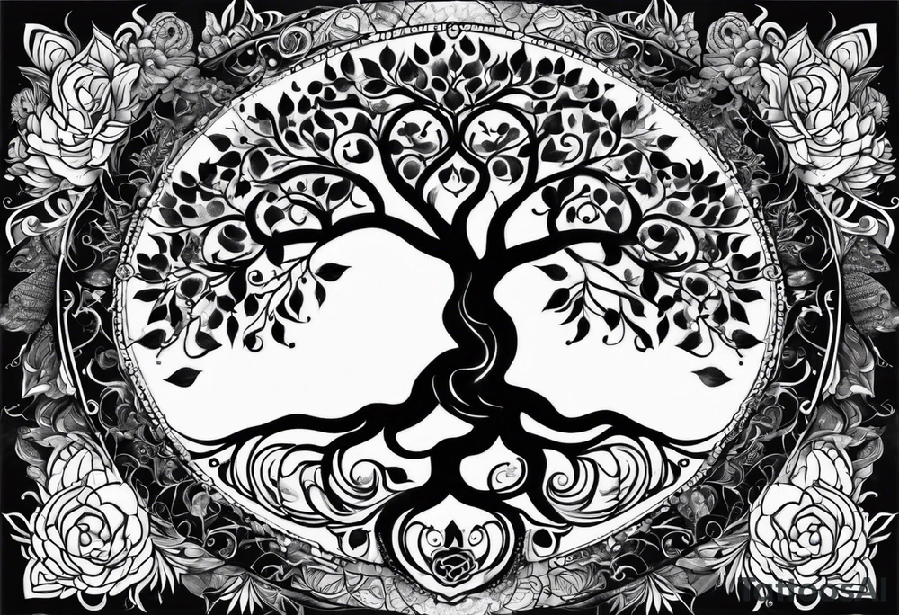 tree of life, infinity, chakras, lotus, mandala tattoo idea