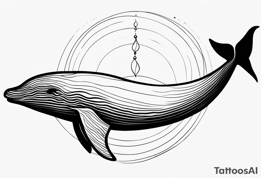 Whale ascending towards light tattoo idea