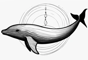 Whale ascending towards light tattoo idea