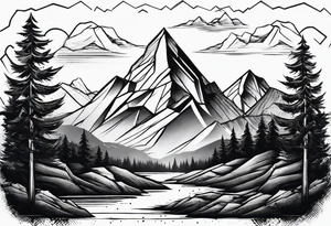 Mountains in a triangle tattoo idea