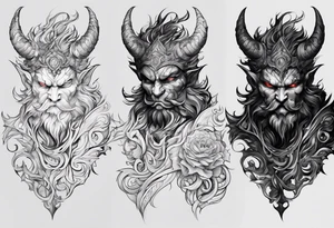 the shadow of a demon following a men tattoo idea