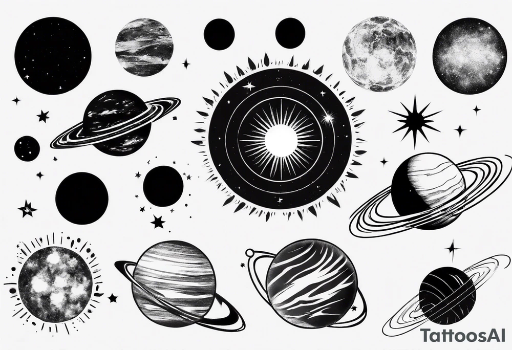solar system tattoo idea