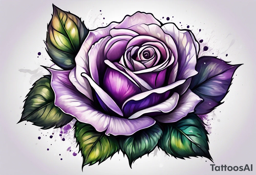 Purple rose tattoo idea