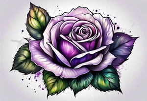 Purple rose tattoo idea