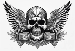 War hammer 40k chest tattoo skull and wings tattoo idea