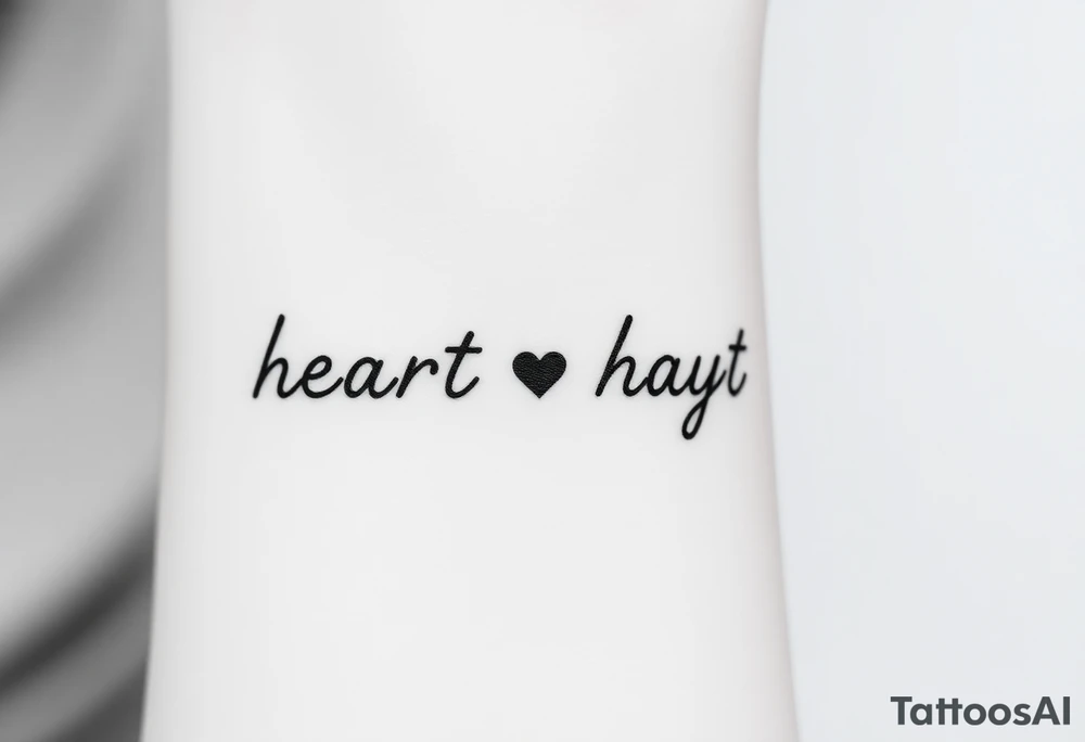 heart rhythm with “Mary” in the middle tattoo idea