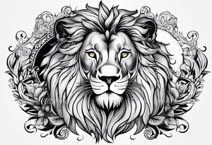 I am the only lion and my wife and 2 childrens are aries tattoo idea