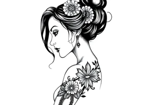 Reincarnation,beautiful girl long fore arm tattoo idea