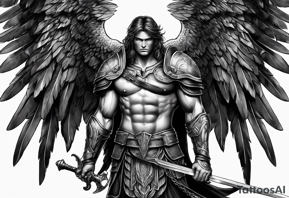 archangel warrior tattoo idea