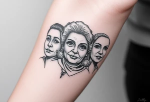 le facce delle tre donne della mia vita, mia mamma mia nonna e mia sorella tattoo idea