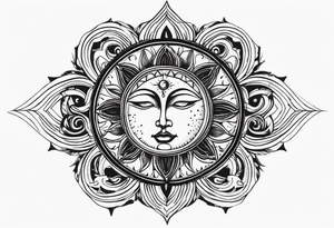 Celestial Sun Face tattoo idea