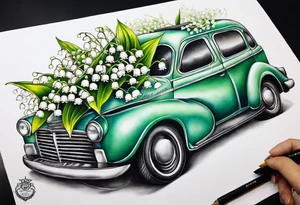 lily of the valley and taxis bacata tattoo idea