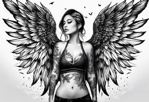 "one day, i am going to grow wings" with wings tattoo idea