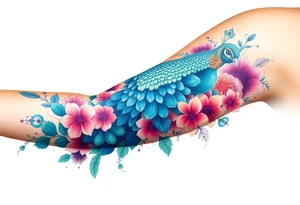 Peacock , Exotic flowers, Coi fish tattoo idea