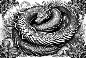 Jörmungandr wrapping around a leg tattoo idea