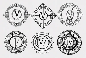 infinity loop with roman numeral IV on the line tattoo idea