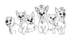 full squad of paw patrol tattoo idea