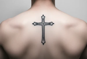 thin lines of a cross, simple, clean tattoo idea