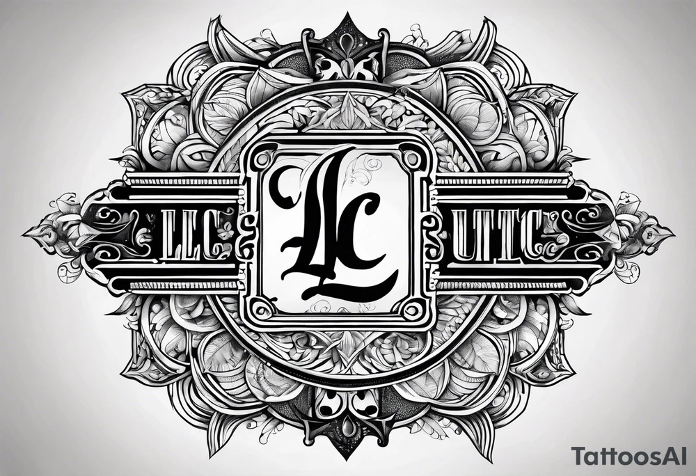 small fine line art with the letters L and C tattoo idea