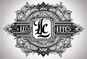 small fine line art with the letters L and C tattoo idea